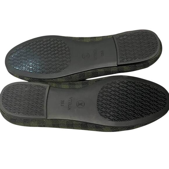 NWOB Vivaia Audrey Green Plaid Roundtoe Woven Knit Loafer EU 38.5 US 8 - Picture 3 of 8